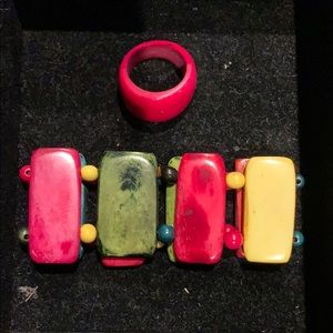 BEAUTIFUL colourful bracelet and ring